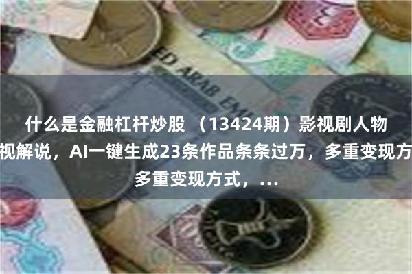 什么是金融杠杆炒股 （13424期）影视剧人物自述影视解说，AI一键生成23条作品条条过万，多重变现方式，…